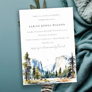 Invitation Parc national Yosemite CA Aquarelle Anniversaire