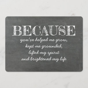 Invitation Parce que tu as égayé ma vie BRIDESMAID CARD