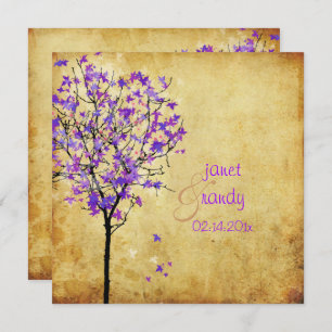 Invitation PARCHEMENT MAPLE ARBRE/FAUX VIOLET PixDezines