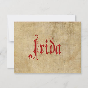 Invitation Parchemin de Blackletter personnalisée Frida Red