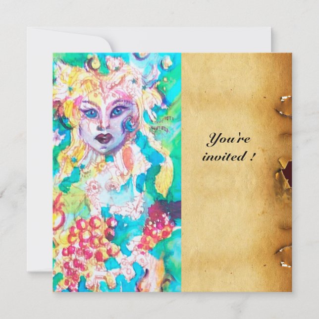 INVITATION PARCHEMIN DE TALE DE FICHE DE GRAPE (Devant)