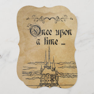 Invitation Parchemin Rustique Papier Fairy Tale Thème Château