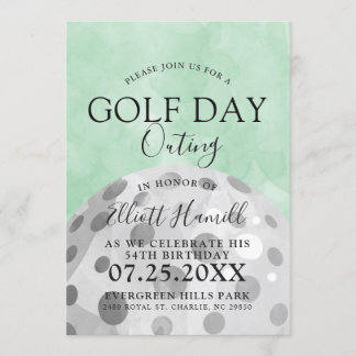 Invitation Parcours de la journée de golf | Golf Thème Vert I