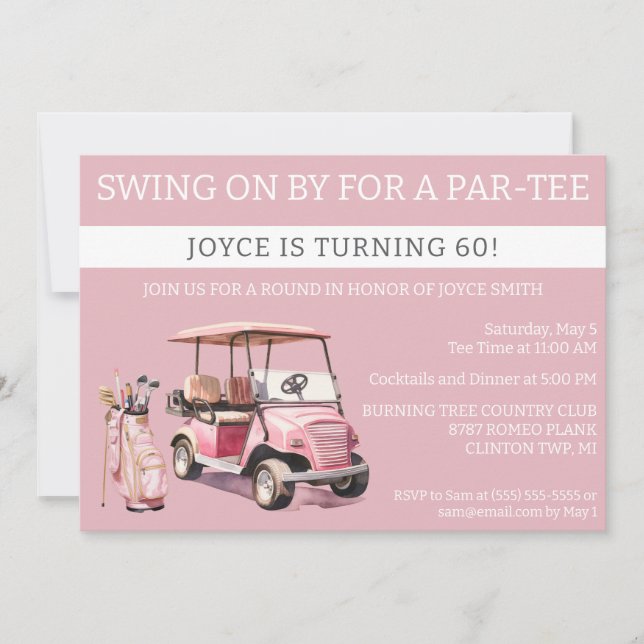 Invitation Parcours d'eau pour un Anniversaire Parc-Tee, Golf (Devant)