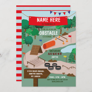 Invitation Parcours Obstacle Birthday Party Adventure Park