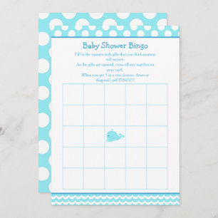 Invitation Parent & Bébé Baleine Bingo Garçon bleu