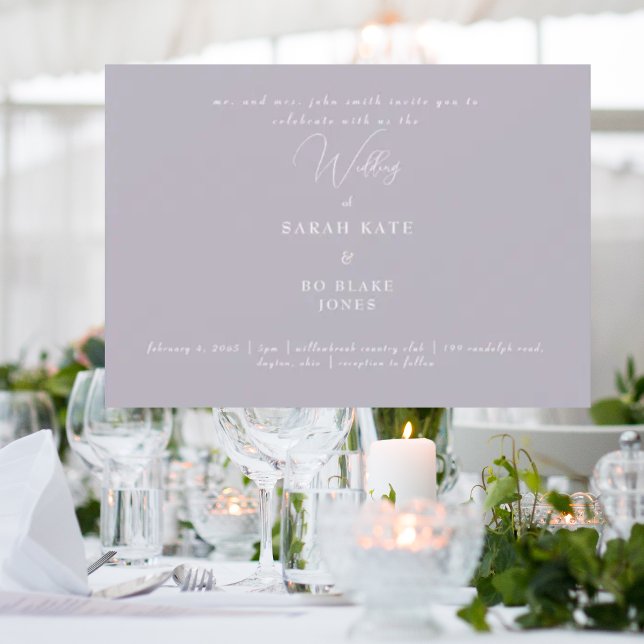 Invitation Parents de mariées Mariages de lavande moderne (Créateur téléchargé)