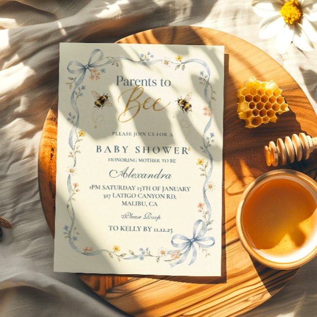 Invitation Parents To Bee Baby Shower Romantique (Créateur téléchargé)