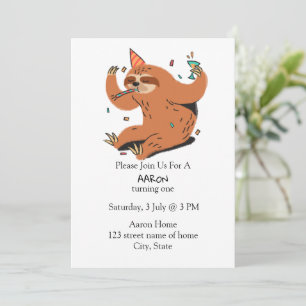 Invitation Paresseux de fête