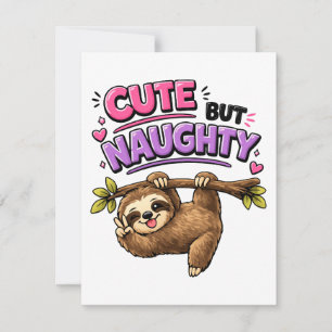 Invitation Paresseux mignon mais vilain
