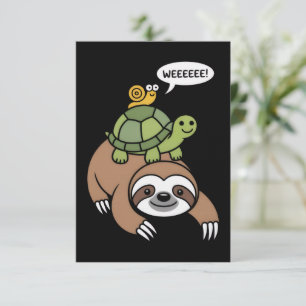Invitation Paresseux Tortue Escargot Animal à dos Animaux en