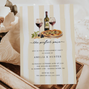 Invitation Parfait Accord Vin Pizza Fiançailles
