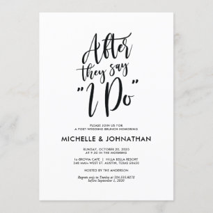 Invitation Parfait calligraphie Post-Mariage Brunch Invitatio