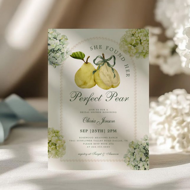 Invitation Parfait Mariage de Poires Hydrangea Verte pour une (Créateur téléchargé)