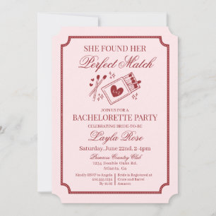 Invitation Parfait Match Fabriqué au Ciel Rose Enterrement de