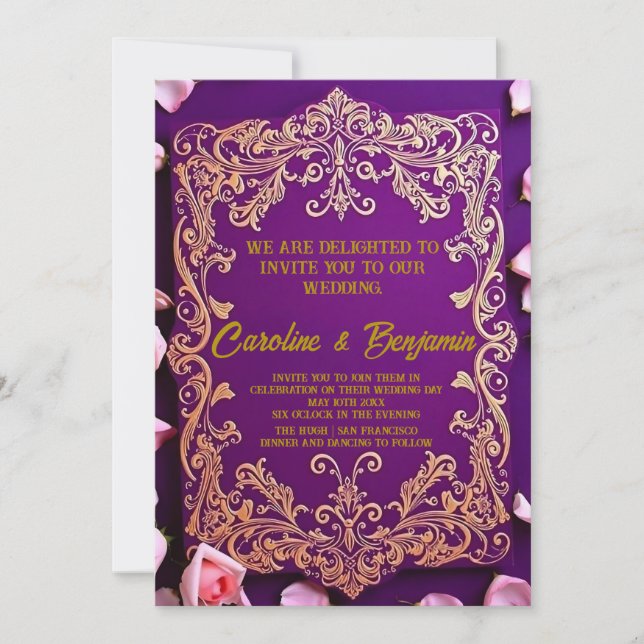 Invitation Parfait pour Classique, Romantique ou Luxe (Devant)