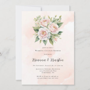 Invitation Parfaitement rose Peony Mariage Couples Douche