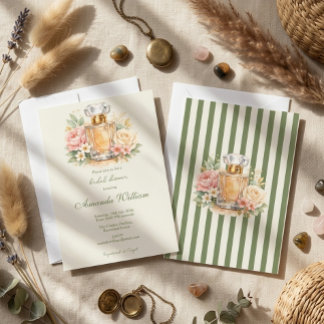 Invitation Parfum de Luxe Floral Aquarelle Enterrement de Vie