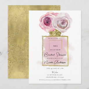 Invitation Parfum de mode floral Roses roses Bridal Shower