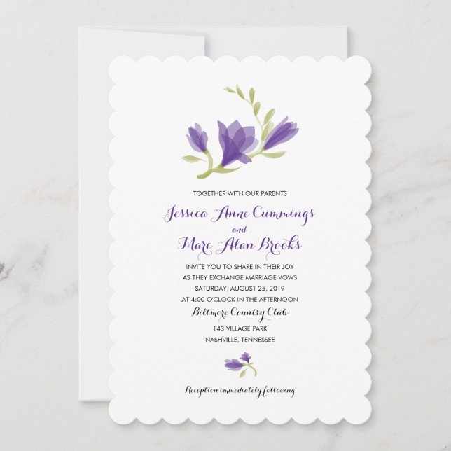Invitation Parfum Freesia Petals | MARIAGE (Devant)