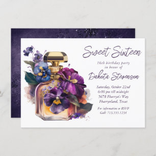 Invitation Parfums et fleurs de gloire du matin Sweet 16 Pa