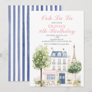 Invitation Paris Anniversaire Café Parisien Tea Party