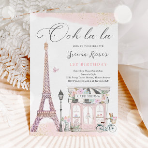 Invitation Paris Anniversaire Café Parisien Tea Party Anniver