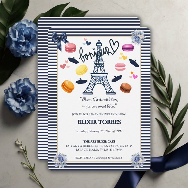 Invitation Paris avec amour pour notre Baby shower de Bebe Do (Créateur téléchargé)