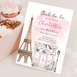 Invitation Paris Café Paris Tea Party Fille Anniversaire