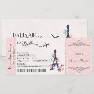 Invitation Paris, Carte d'embarquement, Invitation