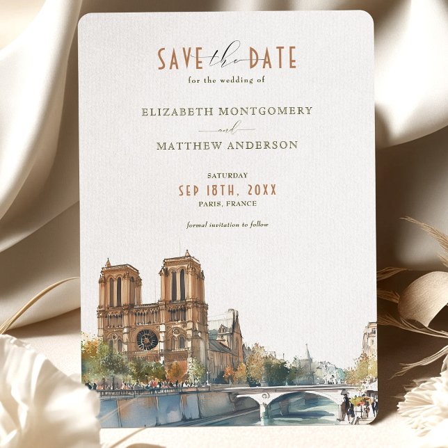 Invitation Paris Destination Sauvez la date Notre Dame (Créateur téléchargé)