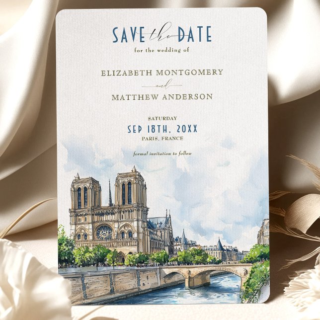 Invitation Paris Destination Sauvez la date Notre Dame (Créateur téléchargé)
