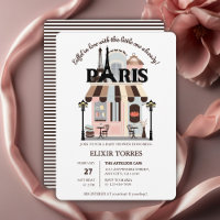 Paris Eiffel en amour Baby shower Café français