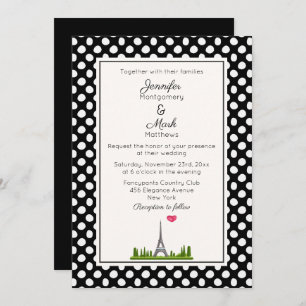 Invitation Paris français avec Mariage Tour Eiffel