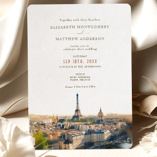 Invitation Paris France Destination Mariage Aquarelle Invita