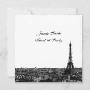 Invitation Paris France Skyline #1 NB Douze Douce 16 V