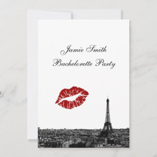 Invitation Paris France Skyline Baiser #1 BW V Enterrement de