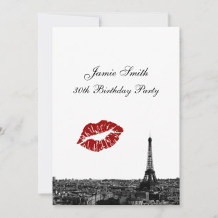 Invitation Paris France Skyline Baiser #1 NB V Anniversaire