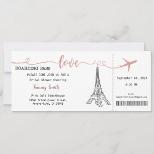 Invitation Paris, Invitation de la douche nuptiale