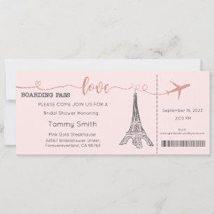 Invitation Paris, Invitation de la douche nuptiale