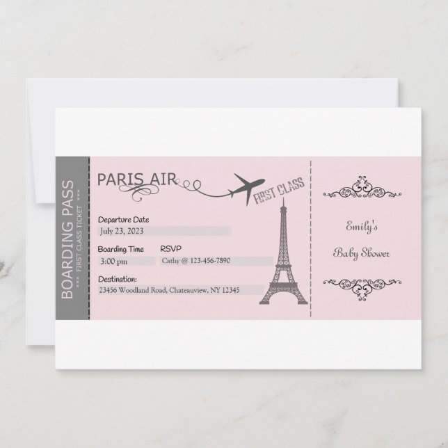 Invitation Paris, Invitation Thème Paris, Français (Devant)