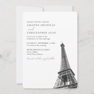 Invitation Paris Mariage Custom Tour Eiffel
