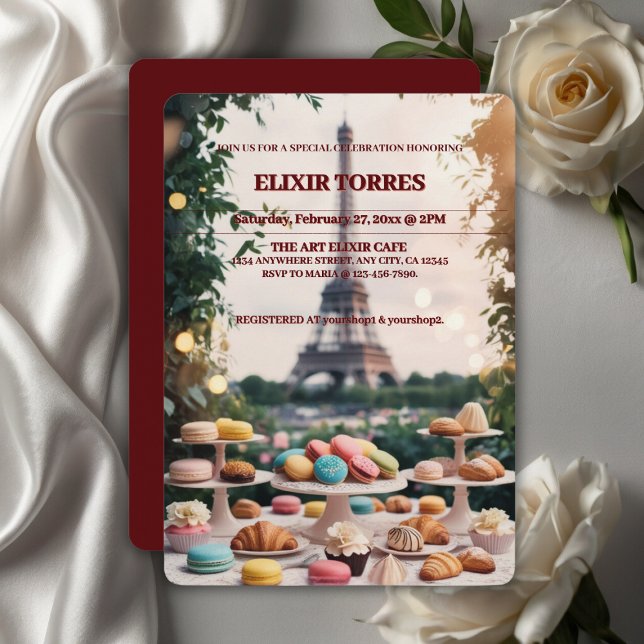 Invitation Paris Patisseries Macarons Magazine (Créateur téléchargé)