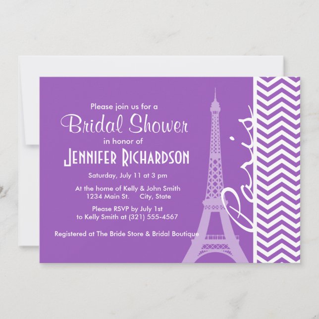 Invitation Paris - Profondes Lilac Chevron (Devant)