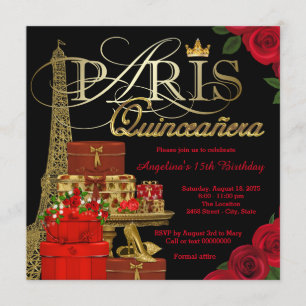 Invitation Paris Quinceañera