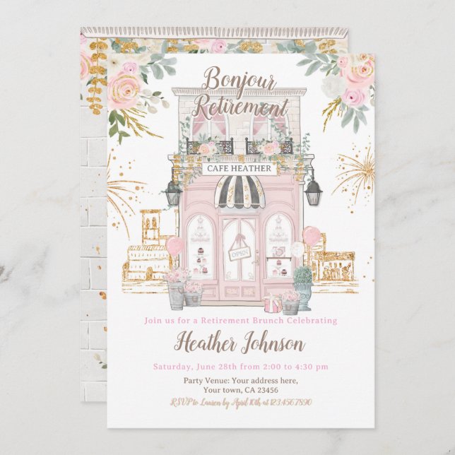 Invitation Paris Retirement Party (Devant / Derrière)