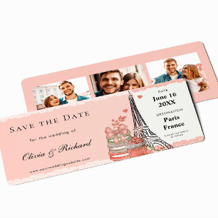 Invitation Paris romantique Pink Pass Embarquement Enregistre
