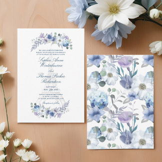 Invitation Paris Tour Eiffel Aquarelle Floral Blanc Mariage