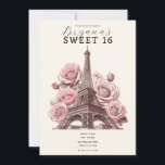 Invitation Paris Tour Eiffel & Roses Roses Roses Roses Douces<br><div class="desc">Customisez comme vous voulez.</div>