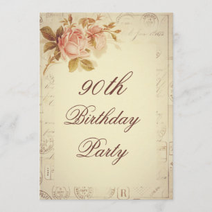 Invitation Paris vintage timbre le quatre-vingt-dixième